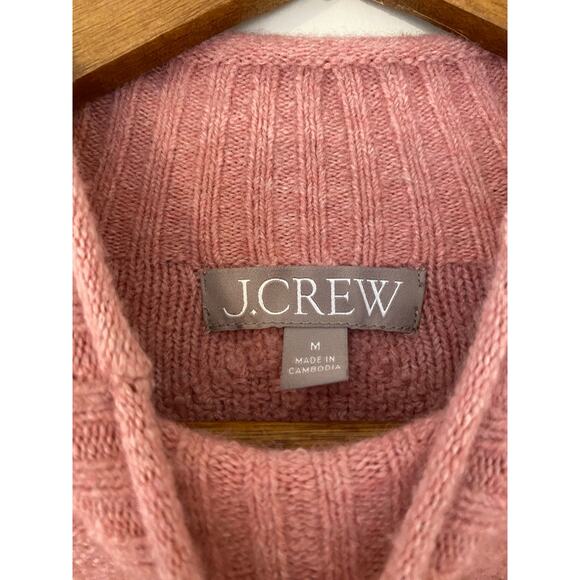 J Crew Cable-knit Rollneck™ Sweater in Supersoft Yarn Heather Dusty Rose Pink M - Picture 9 of 12